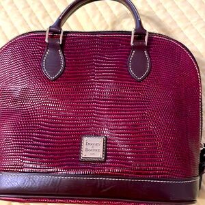 Dooney & Bourke purse, color maroon and red with brown